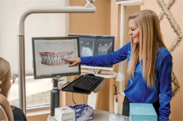 Dr. Emory-Carter using Spark Approver Software with Patient
